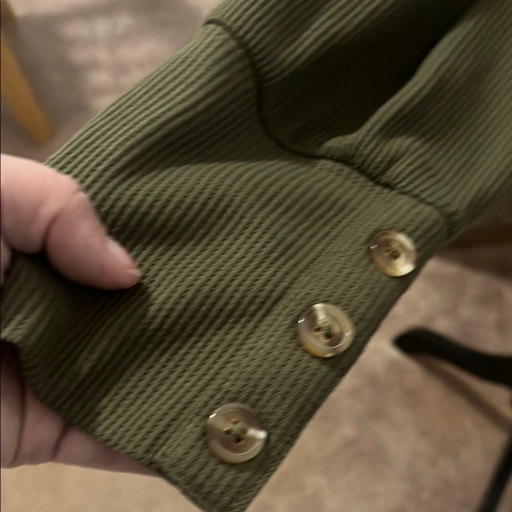 Olive Green Women's Top - Picture 4 of 5